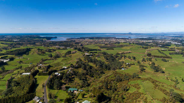 New Zealand Aerial View stock photo