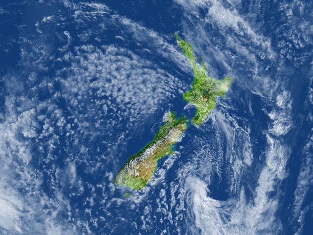 New Zealand on planet Earth stock photo