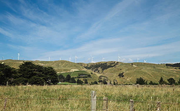 New Zealand wind farm The Te Apiti wind farm in Palmerston North New Zealand vertical axis wind turbine stock pictures, royalty-free photos & images