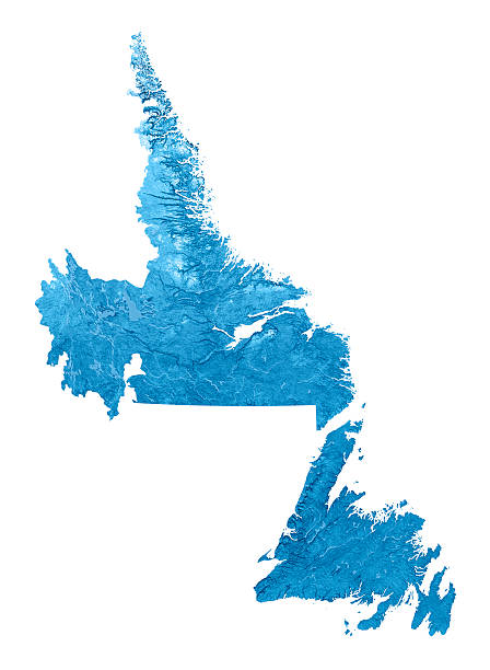 newfoundland labrador topographic map isolated - labrador stockfoto's en -beelden