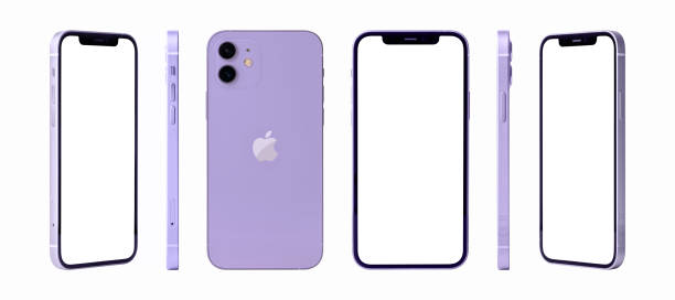 Newly released iphone 12 white color mockup set with different angles Antalya, Turkey - April 23, 2021: Newly released iphone 12 purple color mockup set with different angles iphone mockup stock pictures, royalty-free photos & images