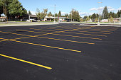 istock Newly striped parking lot 1356830579
