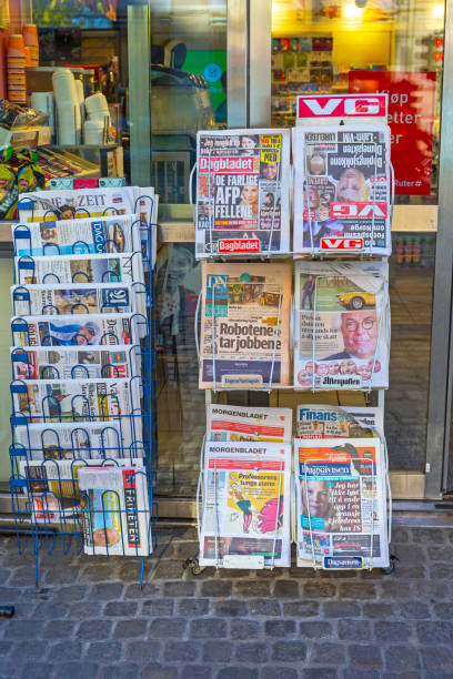 News Stand Oslo Norway stock photo