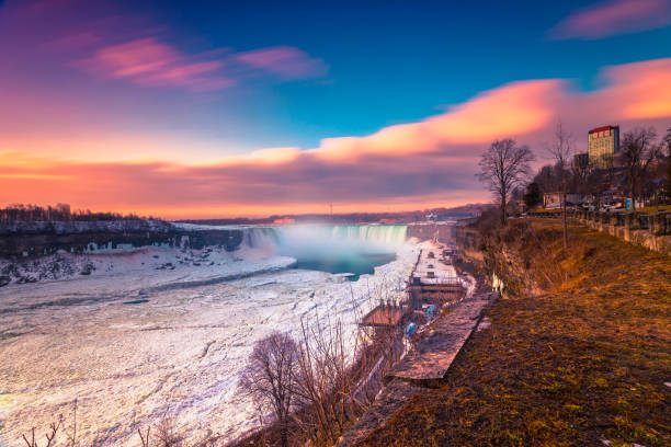 Niagara Waterfall on Winter stock photo
