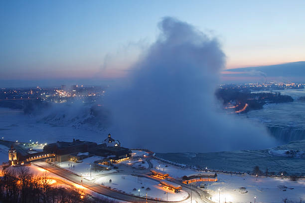 Niagra Falls from Hill in Winter stock photo
