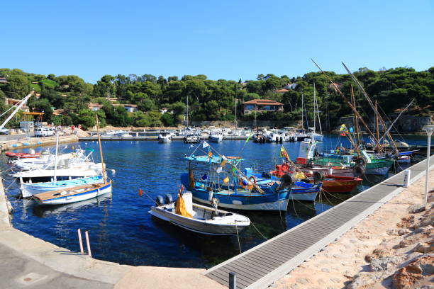 Niel port on the Giens peninsula stock photo