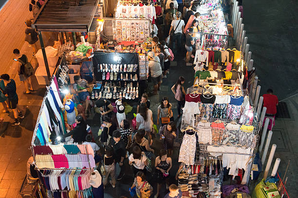 Night market at Siam Square stock photo
