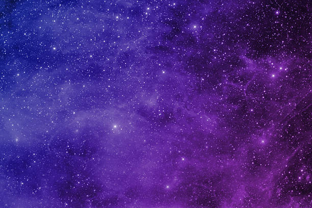 Purple Starry Night Sky Background With Nebula Low Angle ...