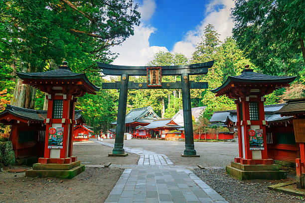 Nikko Futarasan Shrine in Nikko, Japan stock photo