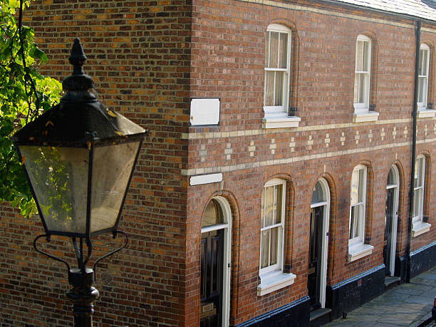 Nineteenth century Victorian terraced houses in Chester. stock photo