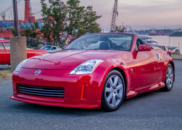 Nissan 350Z sports car Dartmouth, Nova Scotia, Canada - August 20, 2009 :  Convertible Nissan 350Z at Annual A&W Community Cruise Event August 20, 2009, Woodside Ferry Terminal parking lot, Dartmouth Nova Scotia. 2009 stock pictures, royalty-free photos & images