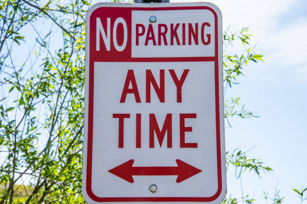 No parking anytime stock photo