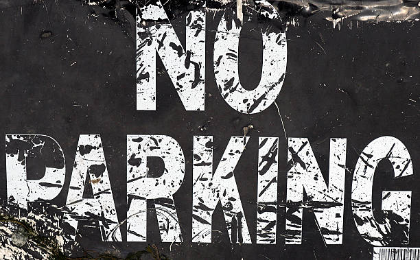 no parking sign stock photo
