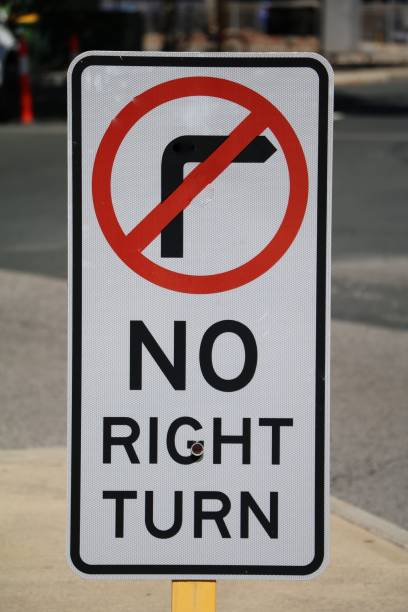 No Right Turn, Australia stock photo