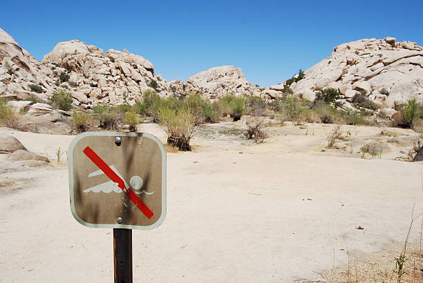 No Swimming in the Desert stock photo