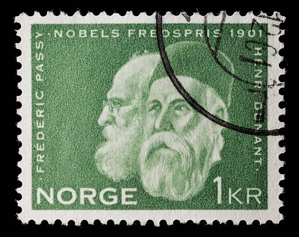 Nobel peace prize 1901 NORWAY - CIRCA 1961: Commemorative stamp depicting the Nobel Peace Prize winners of 1901: Frédéric Passy and Henry Dunant and circa 1961 in Norway 1901 stock pictures, royalty-free photos & images