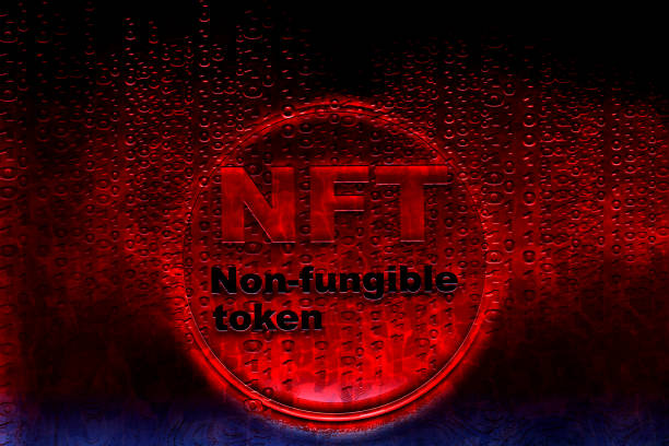 NFT non fungible token  red stock 