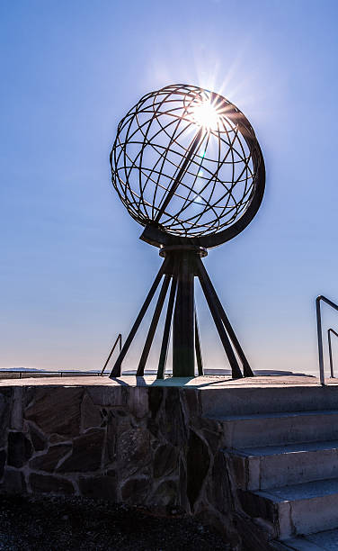Nordkapp Globe Sculpture stock photo