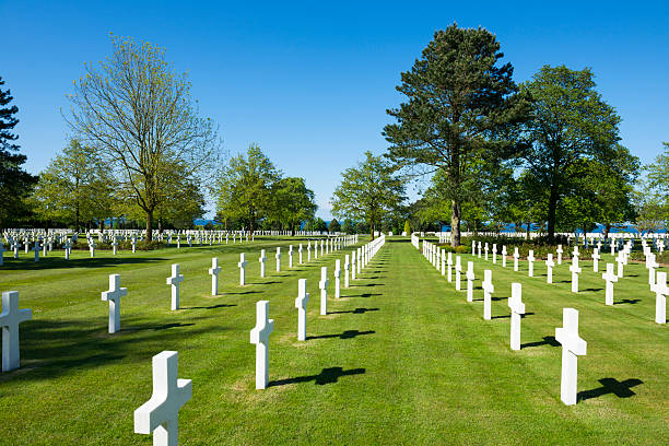 normandy american cemetery and memorial in colleville-sur-mer - colleville 個照片及圖片檔