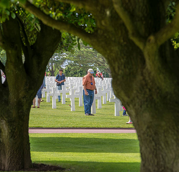 normandy american military cemetery and memorial, colleville sur mer, francia - colleville 個照片及圖片檔