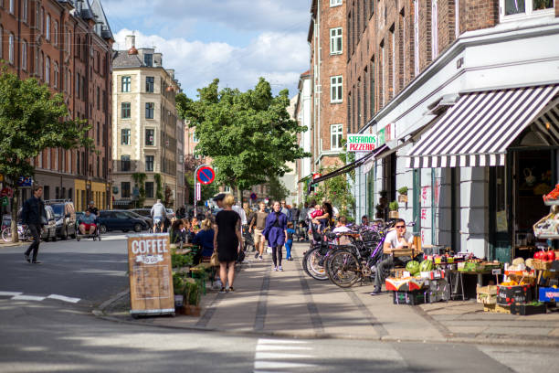 Norrebro district in Copenhagen stock photo
