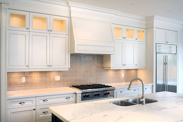 North American Condo New Luxury Condo Kitchen cabinet stock pictures, royalty-free photos & images