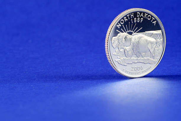 North Dakota State Quarter 2006 Coin stock photo