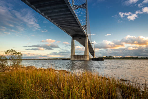 North Florida Bridge over St. Johns River stock photo