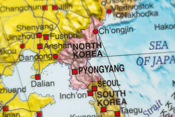 North Korea country map . stock photo