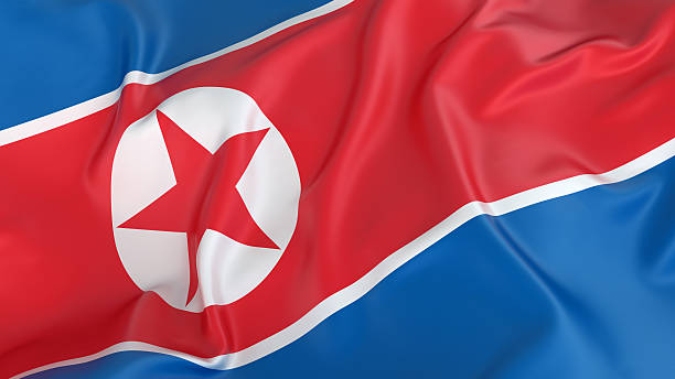северная корея флаг - north korea стоковые фото и изображения