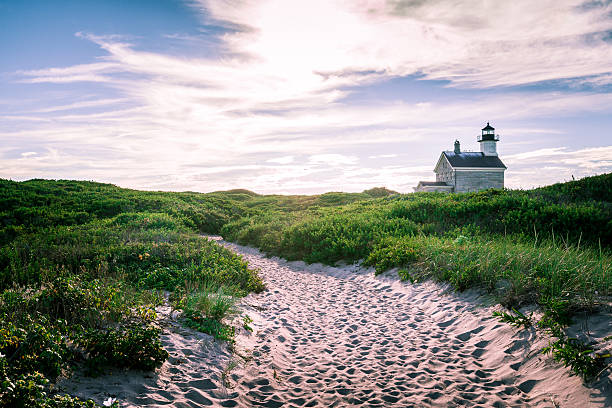 North Light North Lighthouse on Block Island. Rhode Island, USA rhode island stock pictures, royalty-free photos & images