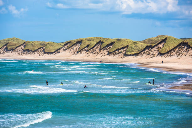 North sea beach, Jutland coast in Denmark stock photo