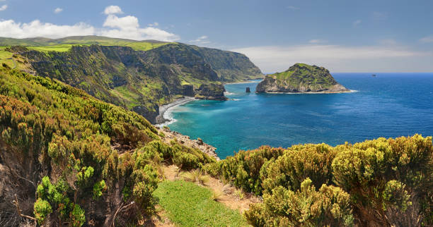 Northern Coast of Flores (Azores islands) stock photo