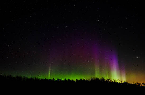 Northern Lights in the Elbow Valley stock photo