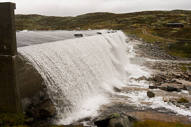 Norway - ørteren Lake waterfall stock photo