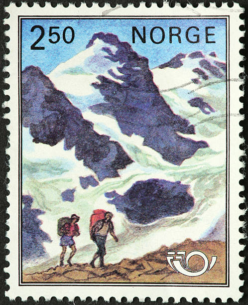 Norwegian mountain hikers stock photo