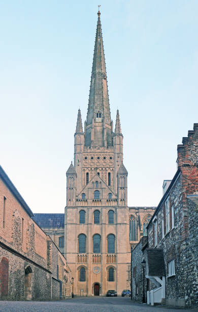 Norwich Cathedral Spire stock photo