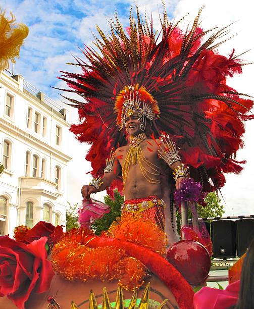 Notting Hill Carnival performer in London, England stock photo