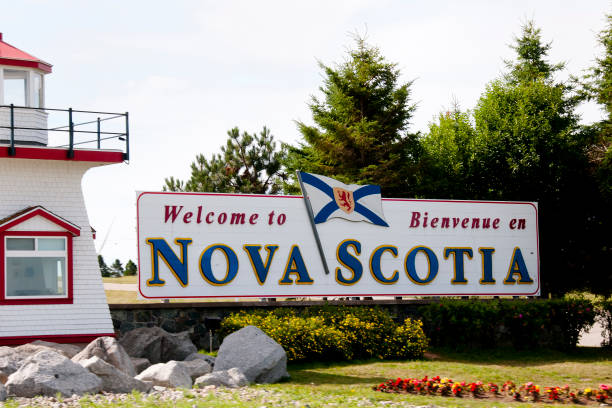 Nova Scotia Welcome Sign - Canada stock photo