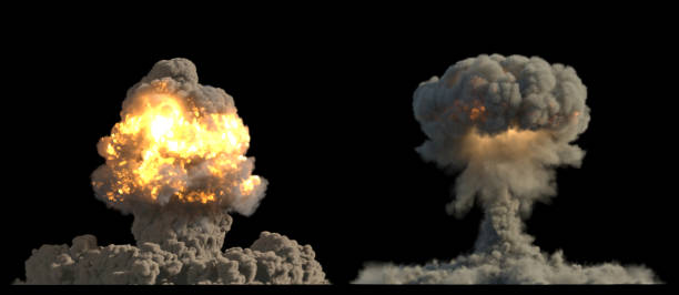 Nuclear explosions stock photo