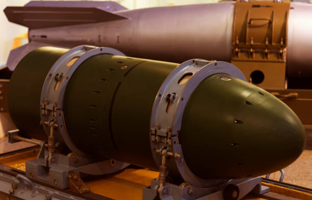 Nuclear warhead. use nuclear weapons. threat. stock photo