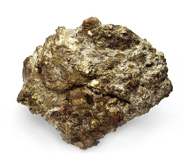 A nugget of uranium ore isolated on a white background stock photo