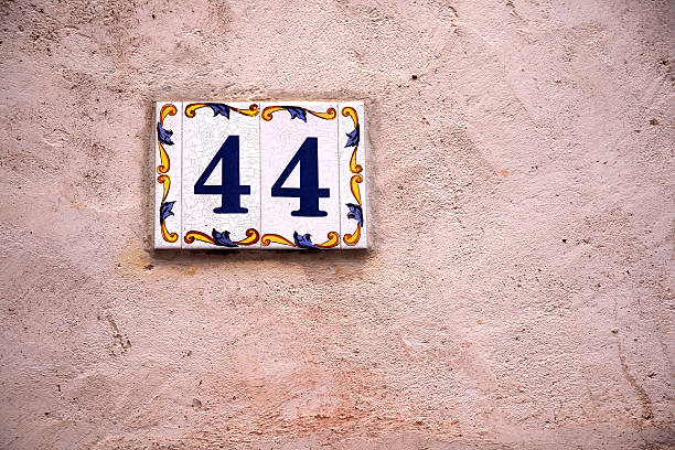 Number Forty-Four Number forty-four, was seen in the Provence, France. number 44 stock pictures, royalty-free photos & images