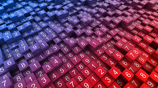 Numbers with gradient stock photo