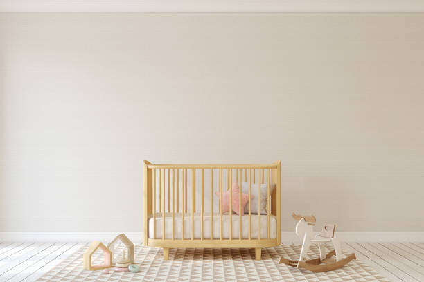 Nursery interior. Mock-up. stock photo