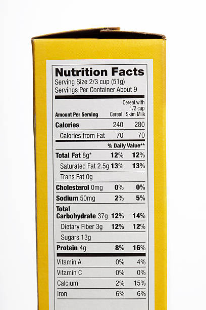 nutrition facts - ingrediënt stockfoto's en -beelden