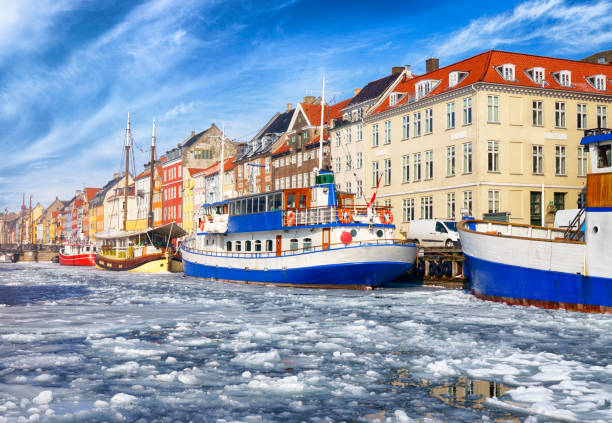 Nyhavn and Winter stock photo