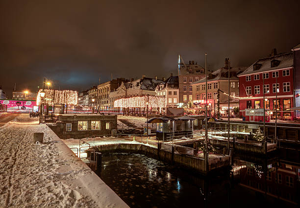 Nyhavn at Christmas stock photo