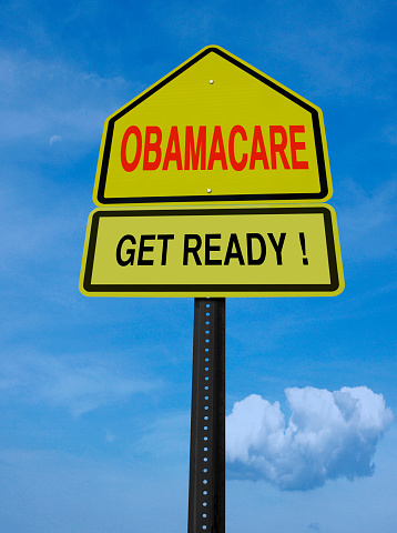 obamacare get ready conceptual directional post over blue sky