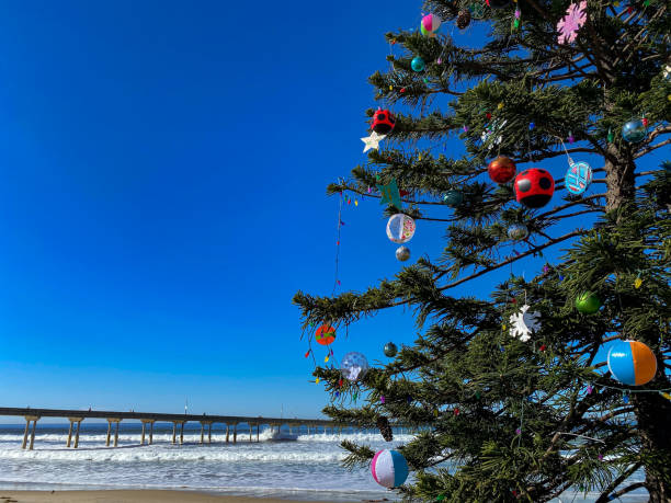 Ocean Beach Christmas stock photo
